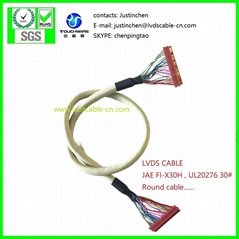 UL20276 LVDS CABLE, JAE FI-X30HL,HRS DF14-30S-1.25