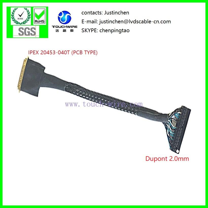 ROUND CABLE, UL20276 LVDS CABLE, JAE FI-X30HL,HRS DF14-30S-1.25 2