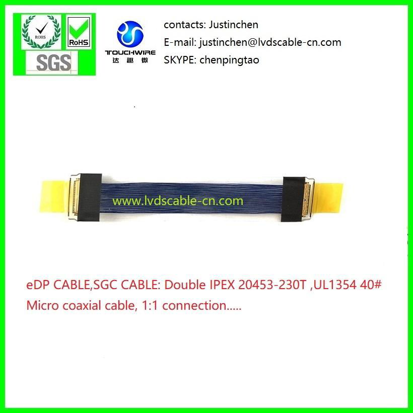 極細同軸線，雙頭IPEX 20453-240T ，LVDS CABLE, EDP CABLE,LCD CABLE