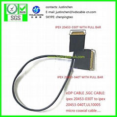 eDP CABLE, SGC CABLE, IPEX20453-030T to IPEX 20453-040T