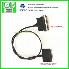 LVDS CABLE, SGC CABLE, IPEX 20633-060T to FI-NX40CL ,UL1354 40#  coaxial cable