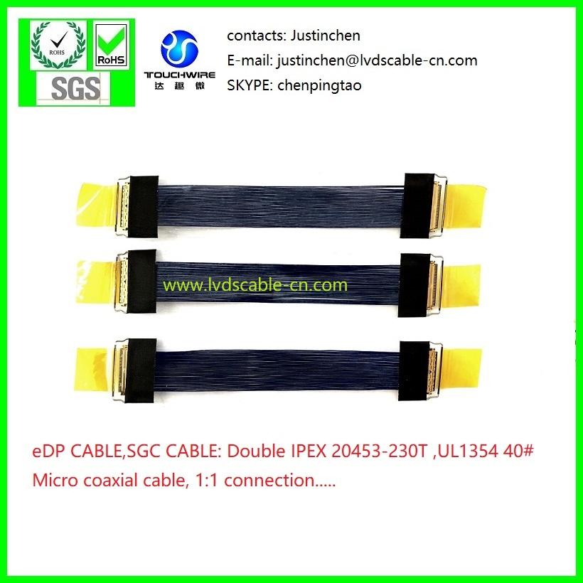 eDP Kable ,SGC Kable, IPEX Kable, Double ipex 20453-230T with pull bar , UL1354 