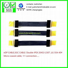 极细同轴线，双头IPEX 20453-230T ，LVDS CABLE, EDP CABLE,LCD CABLE