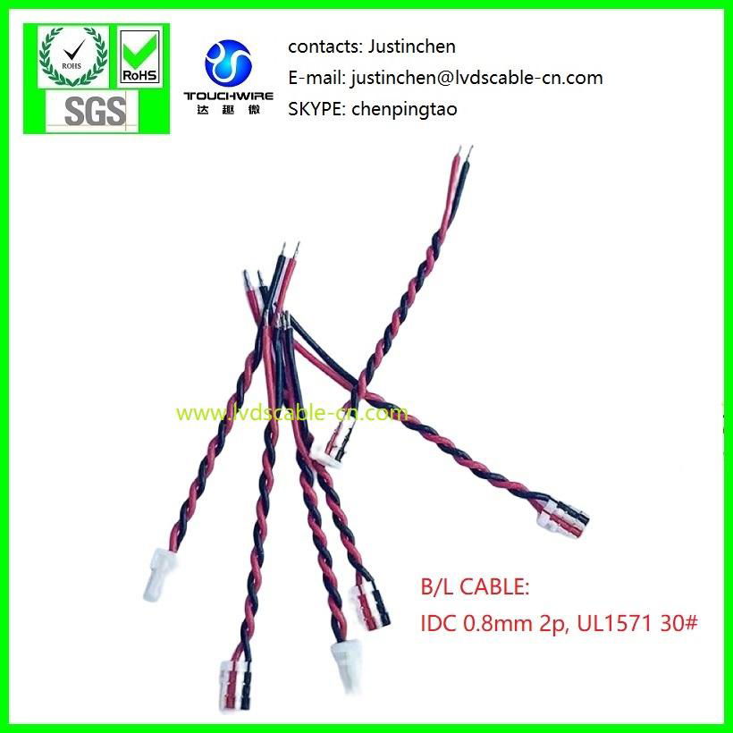 B/L backlight cable ,JST SUR Series,SM02B-SURS, SM08B-SURS,0.031 2