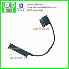 SGC Kable, SATA 7+15PIN, Micro coaxial cable