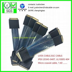 UL10005 36#极细同轴线，LVDS CABLE,SGC CABLE,IPEX 20345-040T