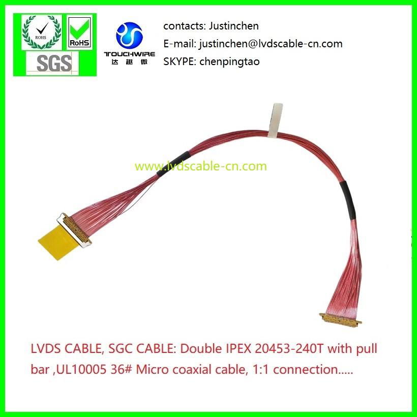 UL1354 36# Red Coaxial cable, SGC CABLE,LVDS CABLE,Double IPEX 20453-040T