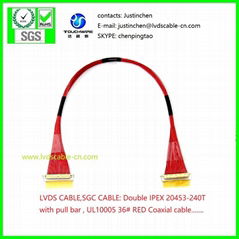 UL10005 36#极细同轴线，LVDS CABLE,SGC CABLE,IPEX 20453-040T