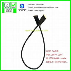 极细同轴线，双头IPEX 20877-030T ，LVDS CABLE,E,LCD CABLE