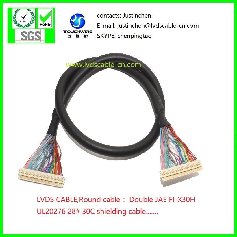 LVDS CABLE,Wire harness assembly , UL1007 28#  cable, Round CABLE