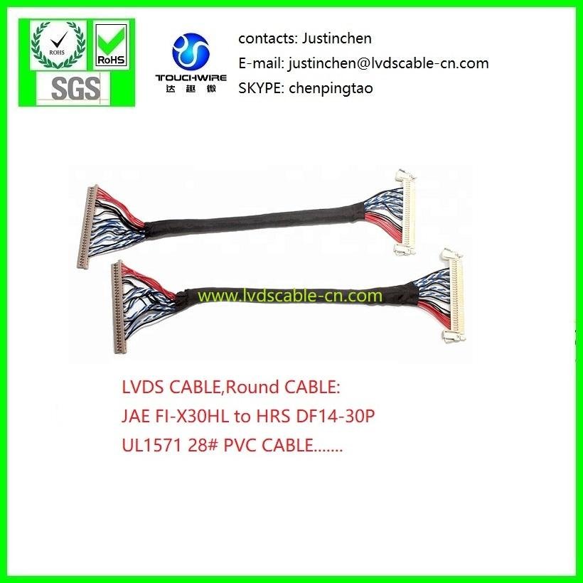LVDS CABLE,JAE FI-X30HL and HRS DF14-30P,UL1571 28# wire harness  cable.....
