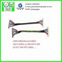 LVDS CABLE,JAE FI-X30HL and HR