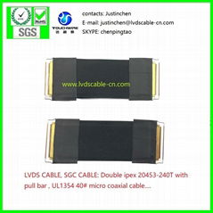 極細同軸線，雙頭IPEX 20453-040T-01 ，LVDS CABLE,E,LCD CABLE