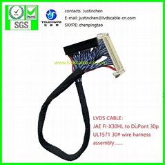 ROUND CABLE,  LVDS CABLE, JAE FI-X30HL ,UL1571 30# 