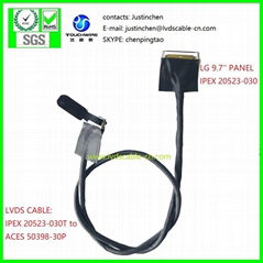 LVDS CABLE,IPEX 20523-030T and aces 50398 coaxial cable.....