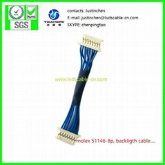 B/L backlight cable ,molex 51146-8P,UL1061 26# CABLE