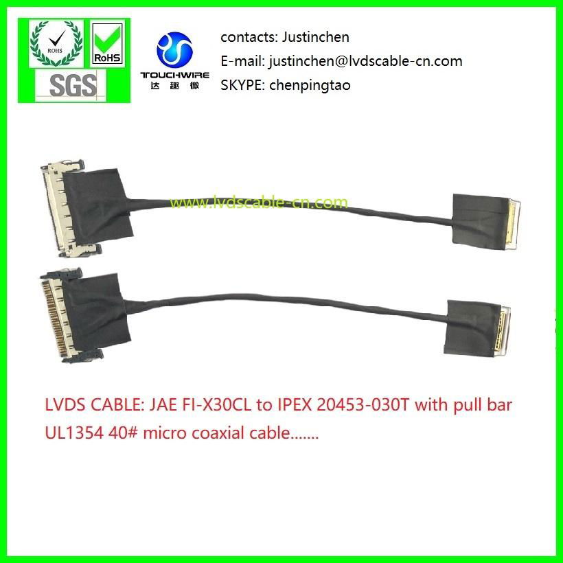 LVDS CABLE,SGC CABLE,IPEX 20453-030T to JAE FI-X30CL,UL10005 coaxial cable