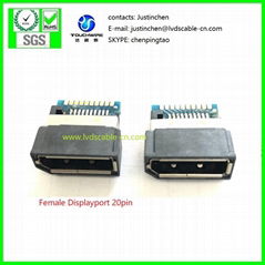 Female Displayport 20pin ,eDP connector 