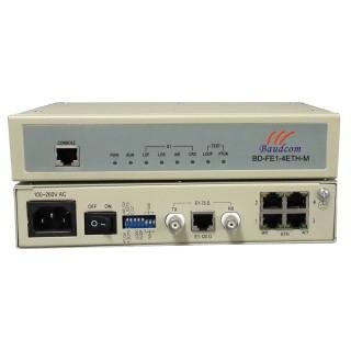 E1 to 4*10/100BaseT Ethernet converter with Local management