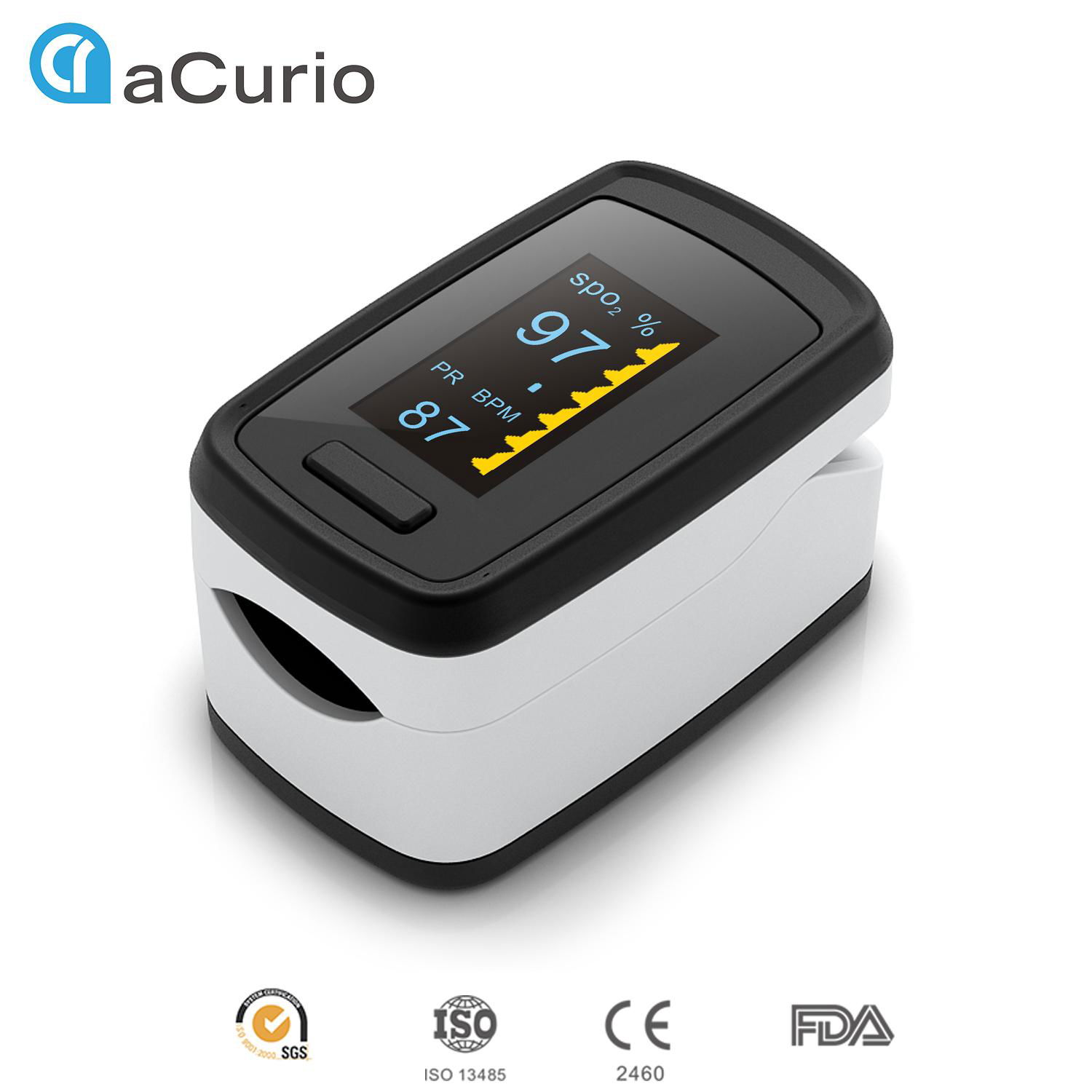 OEM OLED Medical Finger Pulse Oximeter Fingertip Patient Monitor with CE FDA AS302 ACURIO