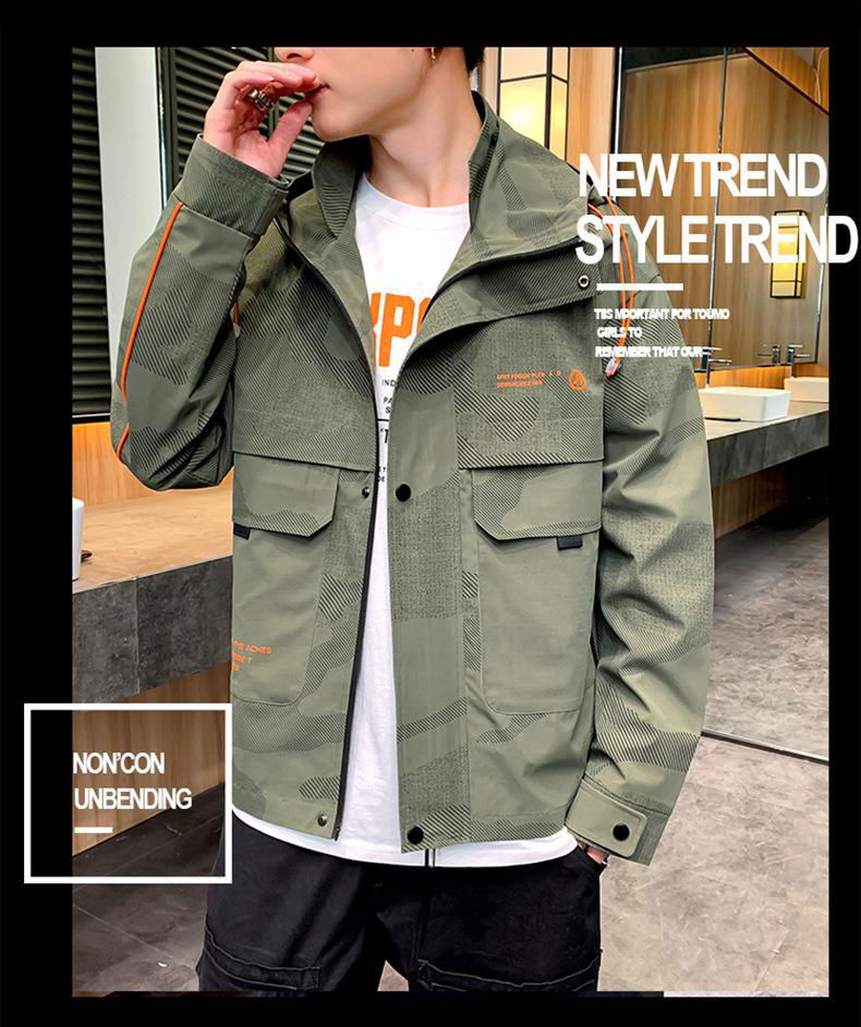 Top Korean hooded men's camouflage youth student trend 3