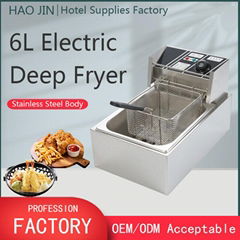 HOCHUN Stainless Steel 6L Single Tank Single Fry Basket Electric Deep Fryer