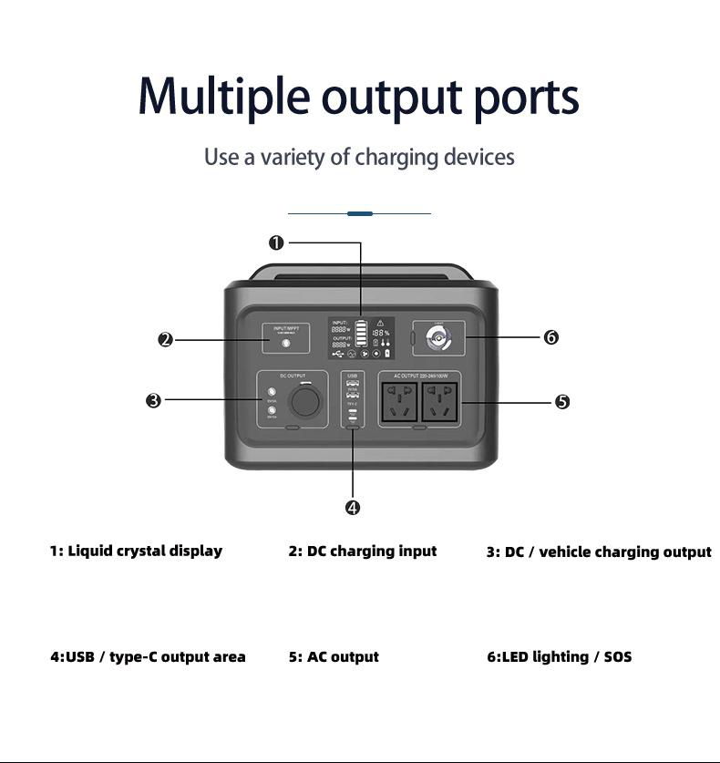 Portable lithium battery engine 700W high power outdoor power supply 4