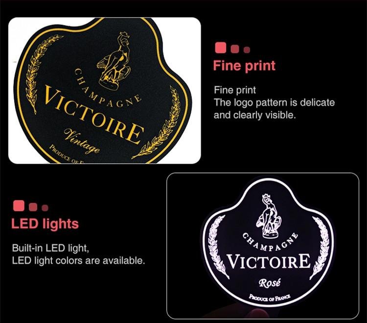 OEM Waterproof LED Sticker EL Wine Label adhesive luminous light wine Bottle Lab 4