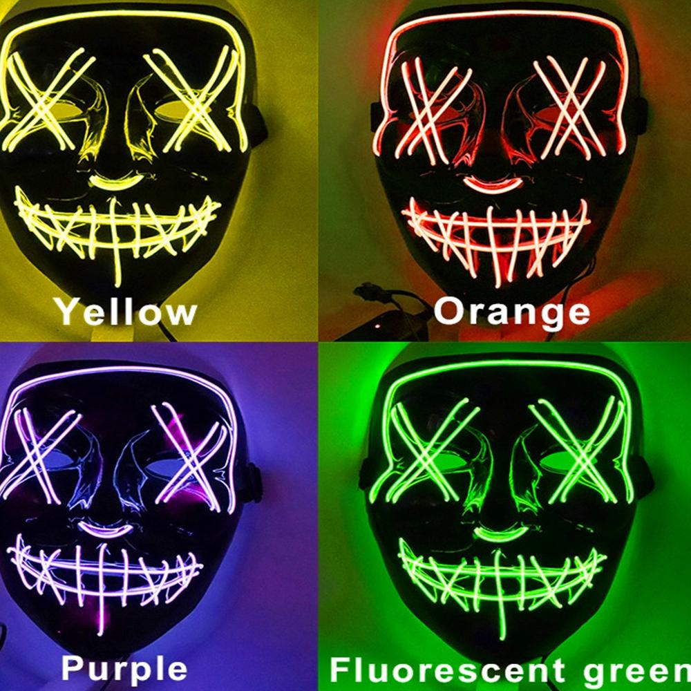 Halloween LED Mask LED Light Up Mask El Wire Mask LED for Cosplay Festivals Part 3