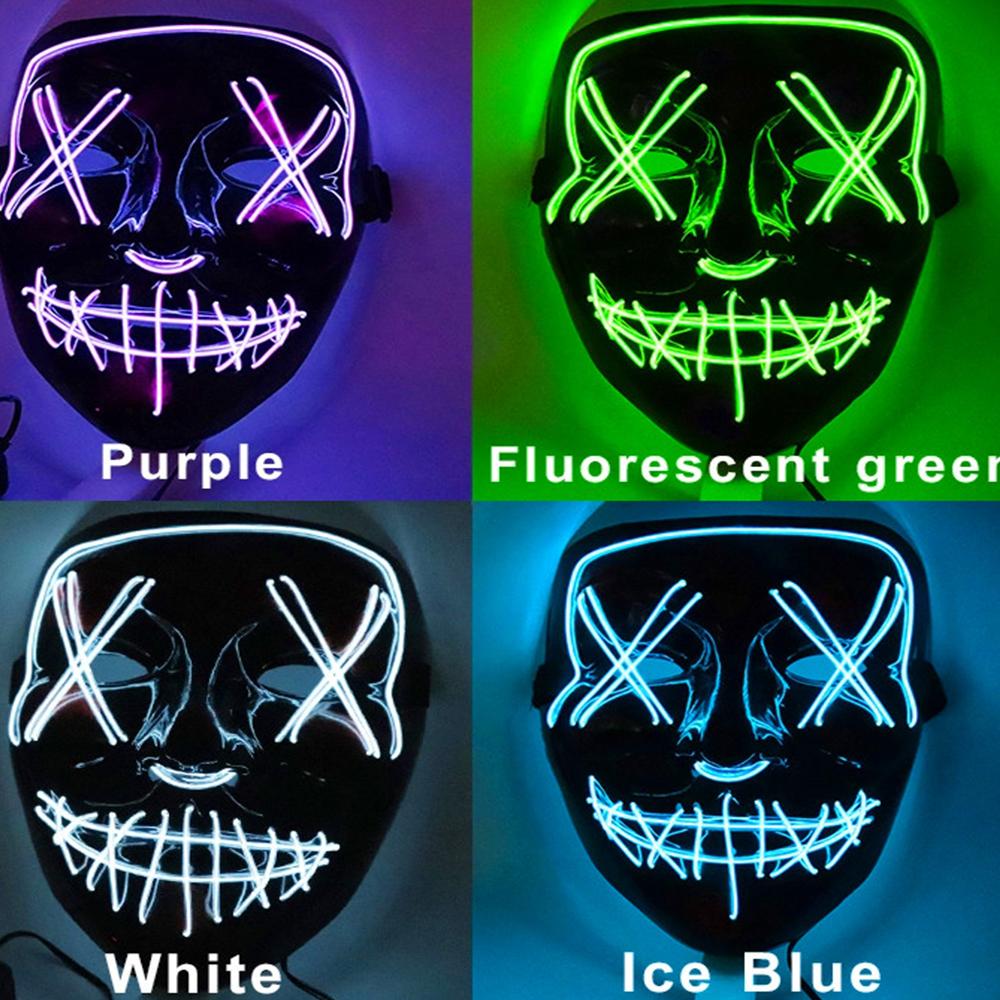 Halloween LED Mask LED Light Up Mask El Wire Mask LED for Cosplay Festivals Part 5