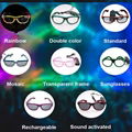 Party Supplier USB Rechargeable Wireless Light Up Led Lighting EL Wire Glasses 3