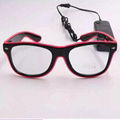 Party Supplier USB Rechargeable Wireless Light Up Led Lighting EL Wire Glasses 4