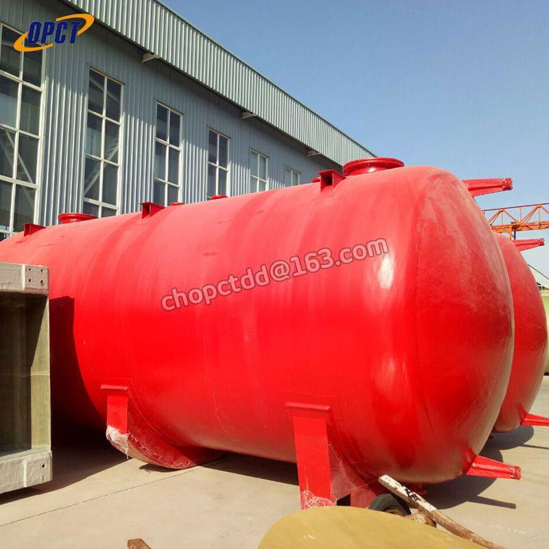 FRP GRP horizontal type chemical storage tank