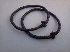  Thin Komboskini Greek Prayer Rope Bracelet, Black Cross Prayer Rope Komboskini 