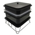 15L Black Portable Home Kitchen Worm Vermicomposting Garbage Bin 3