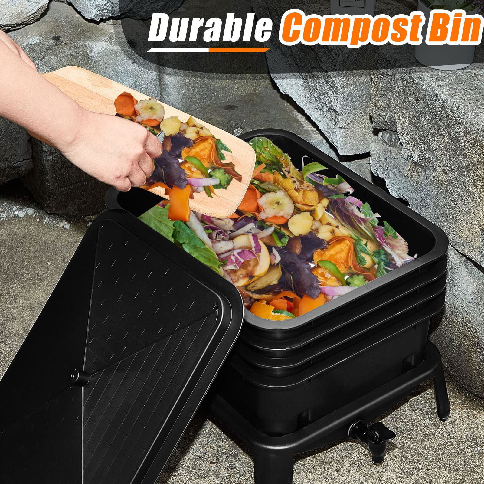 Hot Selling 4 Trays Worm Vermicomposting Bin Garbage Bin for Recycling Waste  2