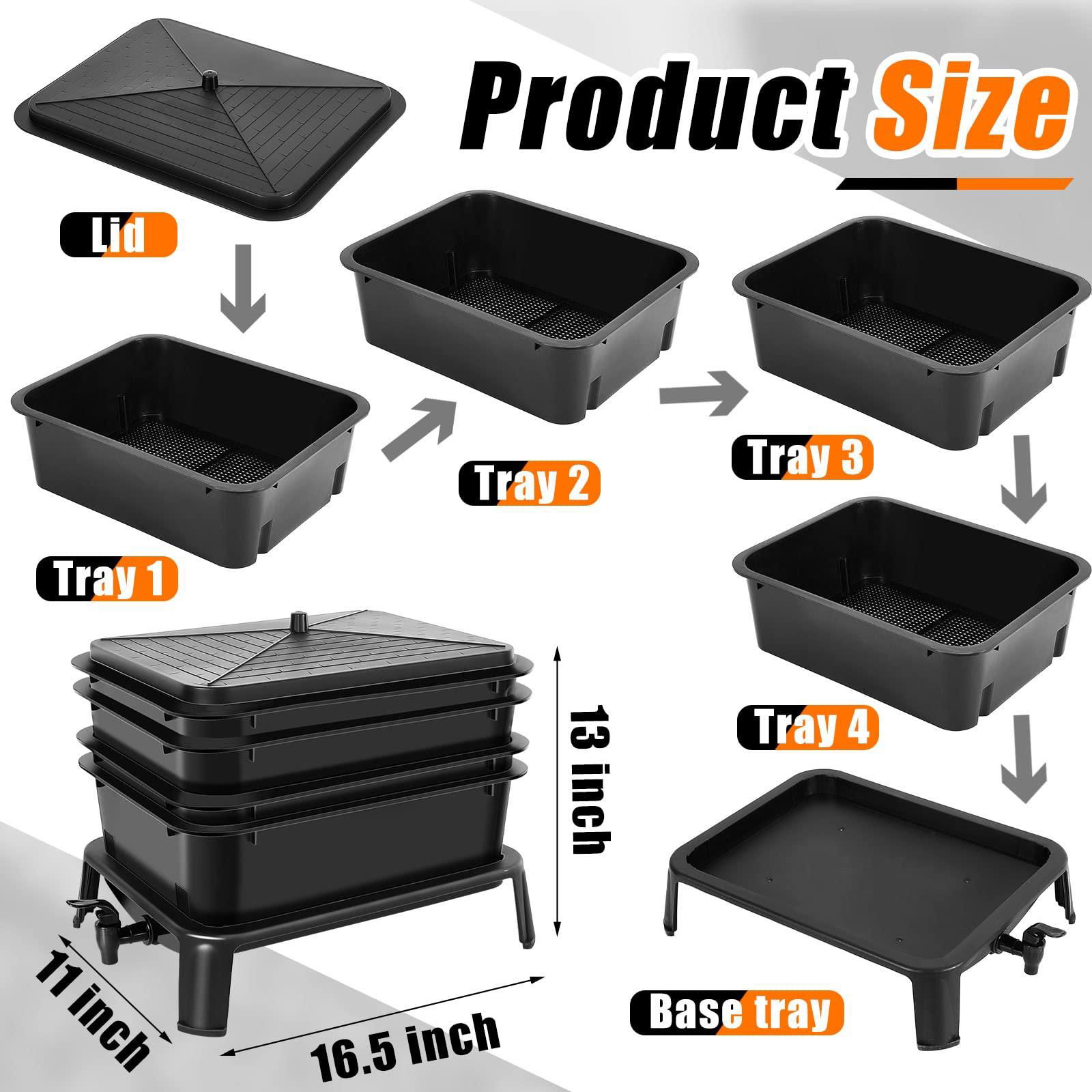 Hot Selling 4 Trays Worm Vermicomposting Bin Garbage Bin for Recycling Waste  3