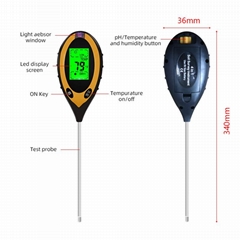 LCD display 4-in-1 Soil Tester - Soil PH Moisture Test Kit, soil Temperature Lig