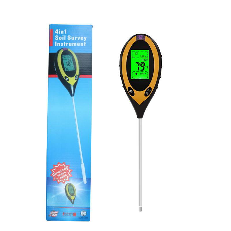 LCD display 4-in-1 Soil Tester - Soil PH Moisture Test Kit, soil Temperature Lig 4