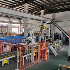 fully automatic 25kg bag filling stitching and palletising line Robot palletizer