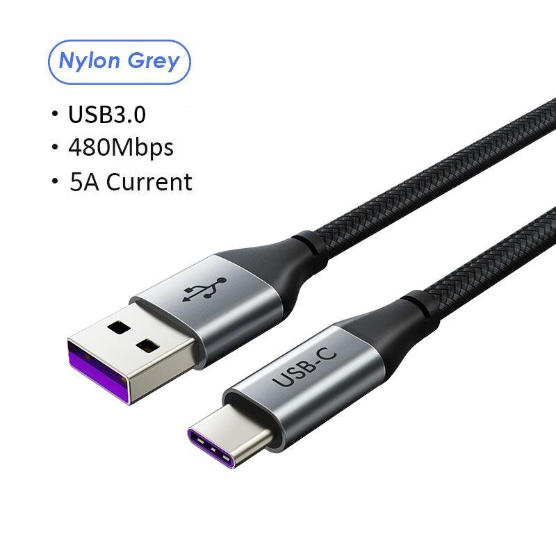 USB A to type C 5A cable