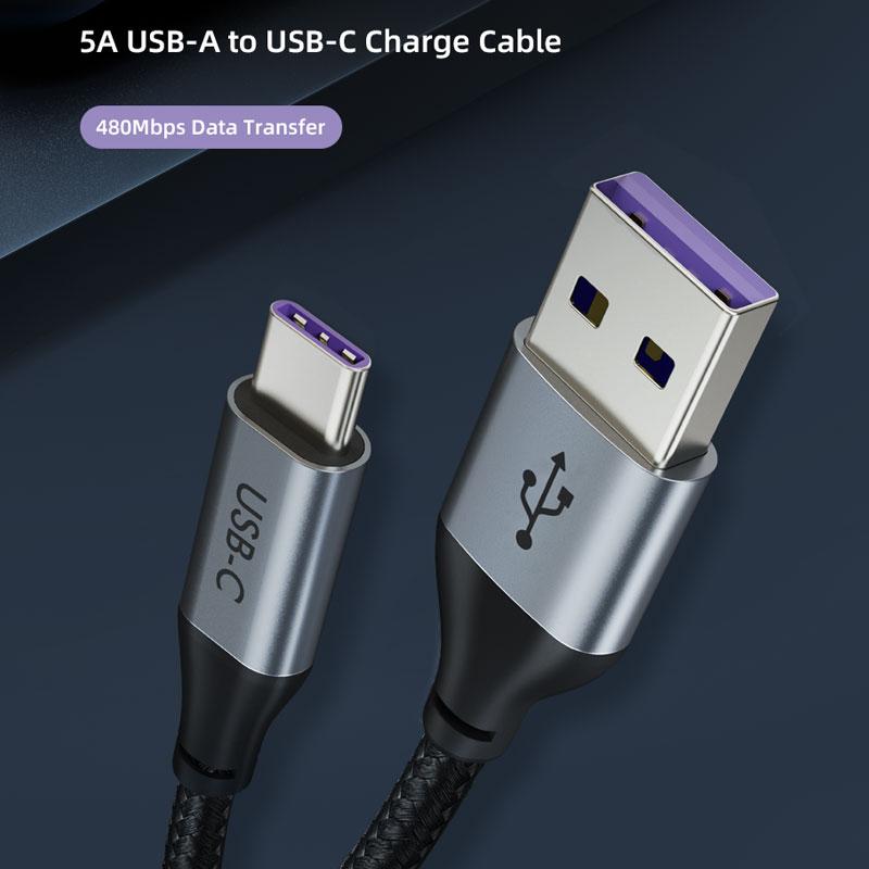 USB A to type C 5A cable 2