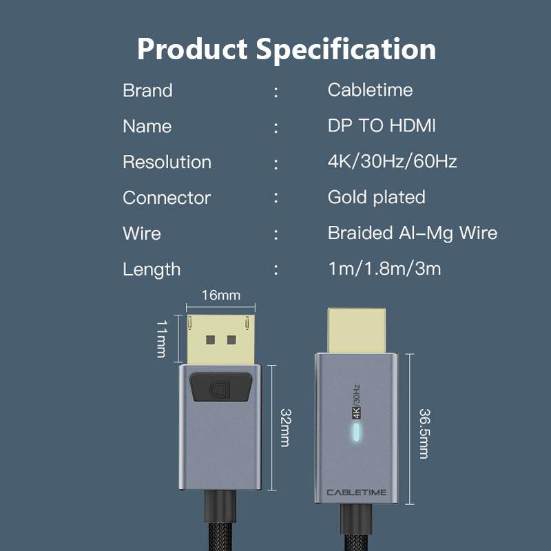  DisplayPort To  HDMI  Cable 3