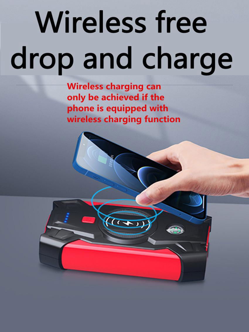 Car battery emergency start power jump starter multifunctional wireless charger 2