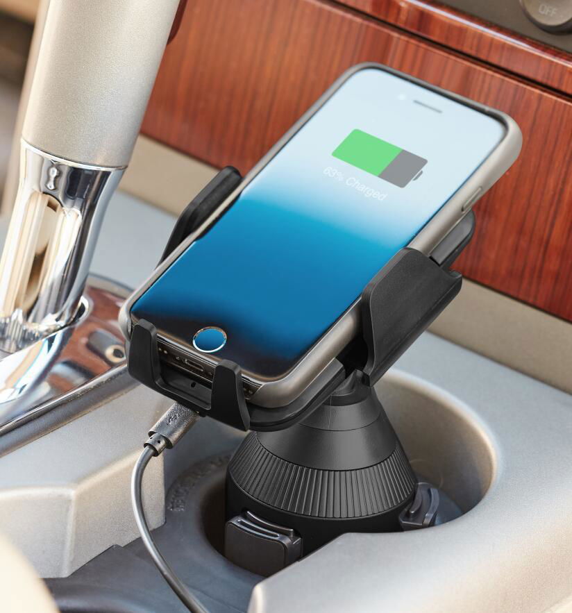 Car Cup holder Phone mount with 10W wireless charger 5