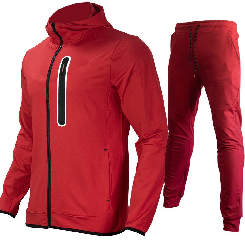 Men's Hooded Plus Size Running Trousers Sweater Sportswear Casual Sets 3