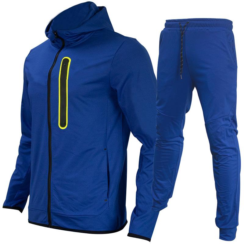 Men's Hooded Plus Size Running Trousers Sweater Sportswear Casual Sets 5