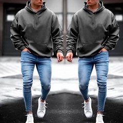 Printed Sweatshirt Workwear Long Sleeve Jacket Hooded Sweatshirt