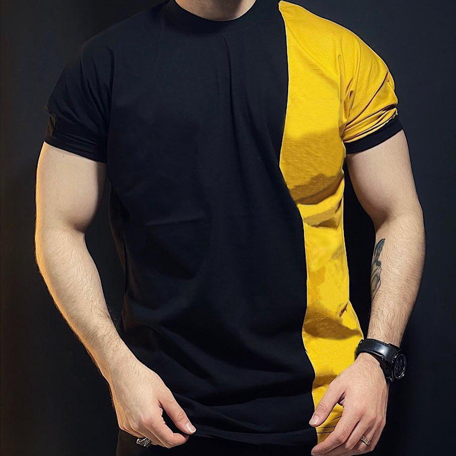 European and American t-shirt stitching short-sleeved men's T-shirt 3