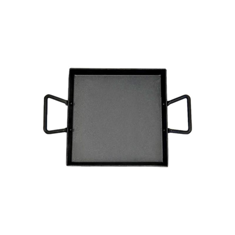 Small Square High Quality Steel Grill Pan with Pre-seasoned Oil Coating